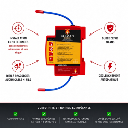 Dispositif automatique à aérosol DIN qui sauve des vies - Vulcan Shield®