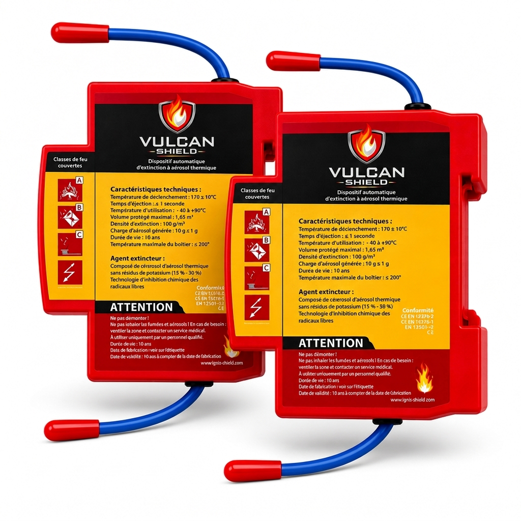 Dispositif automatique à aérosol DIN qui sauve des vies - Vulcan Shield®